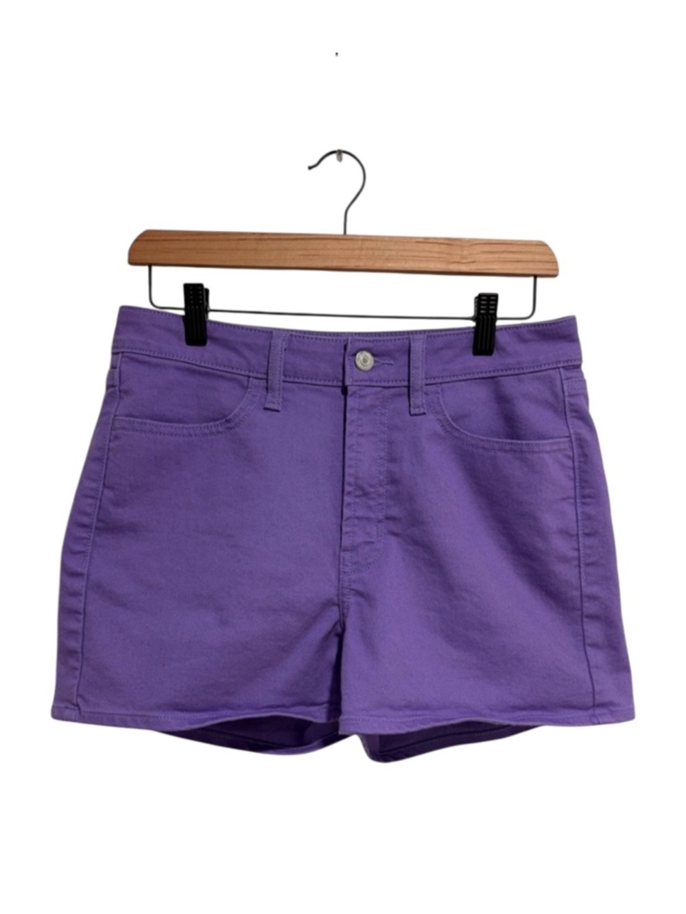 2/$25 Old Navy Women’s Purple High-Rise Wow Cotton Blend Shorts Stretch Spandex
